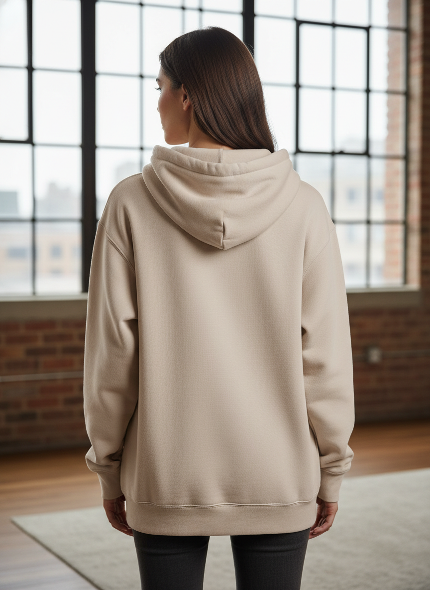 Classic Comfort Pullover Hoodie-Beige