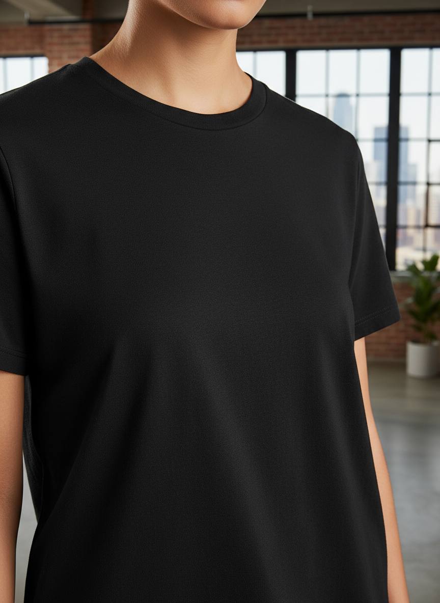 Women's Everyday Essential Crew Neck T-Shirt-Black