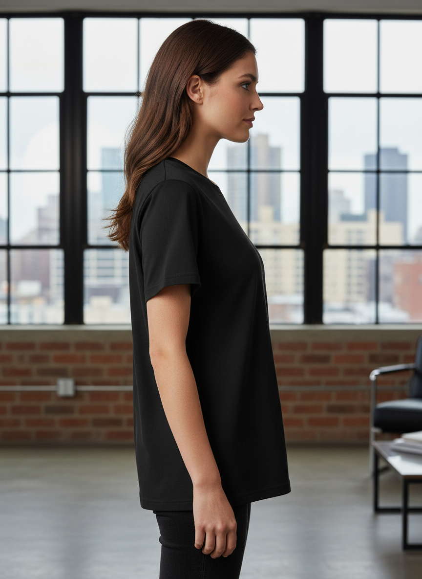 Women's Everyday Essential Crew Neck T-Shirt-Black