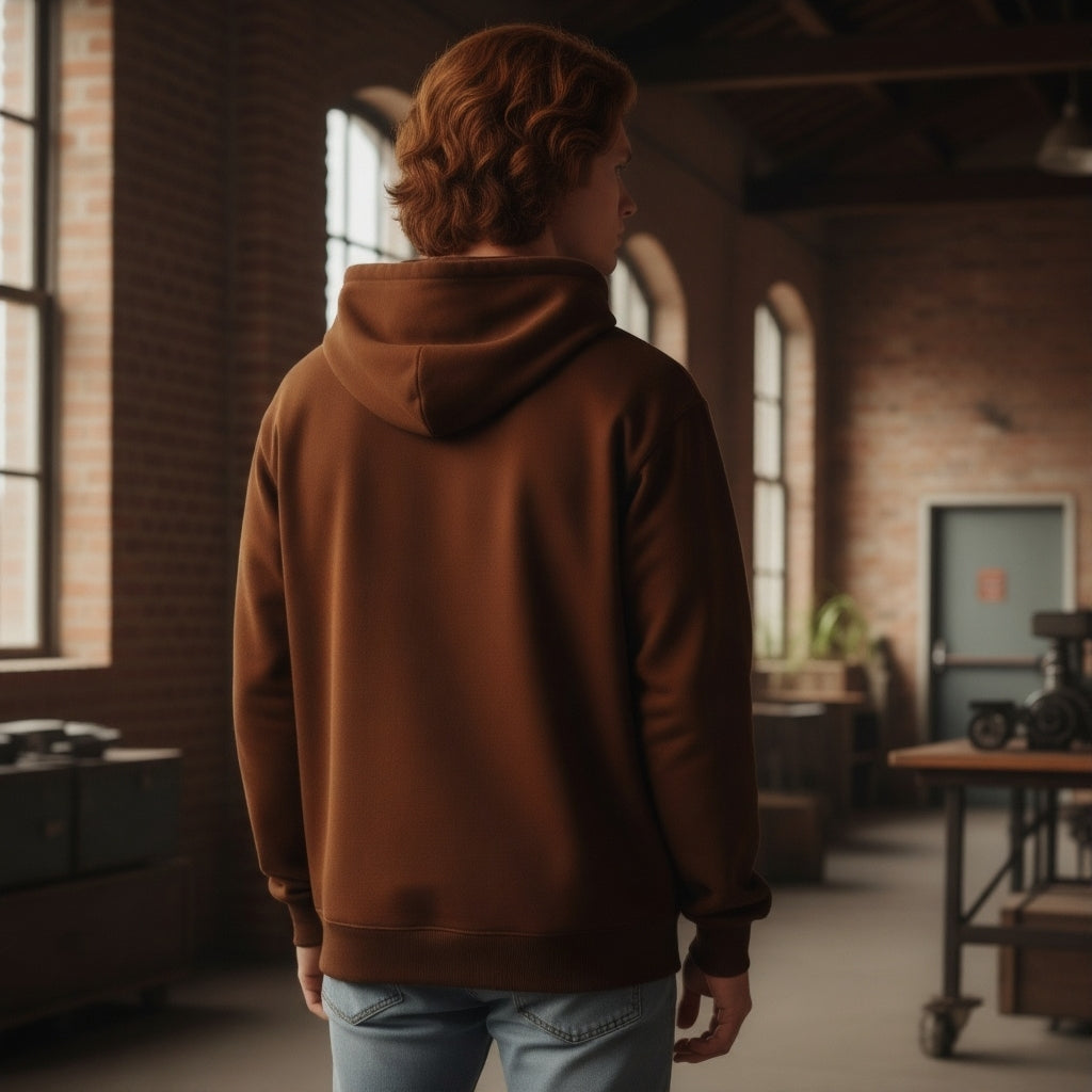 Classic Comfort Pullover Hoodie-Brown