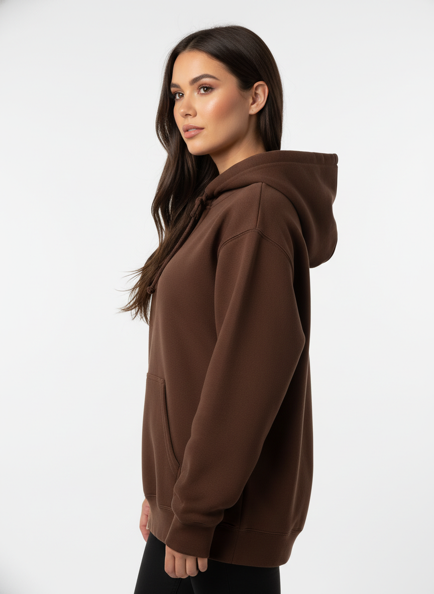 Classic Comfort Pullover Hoodie-Brown