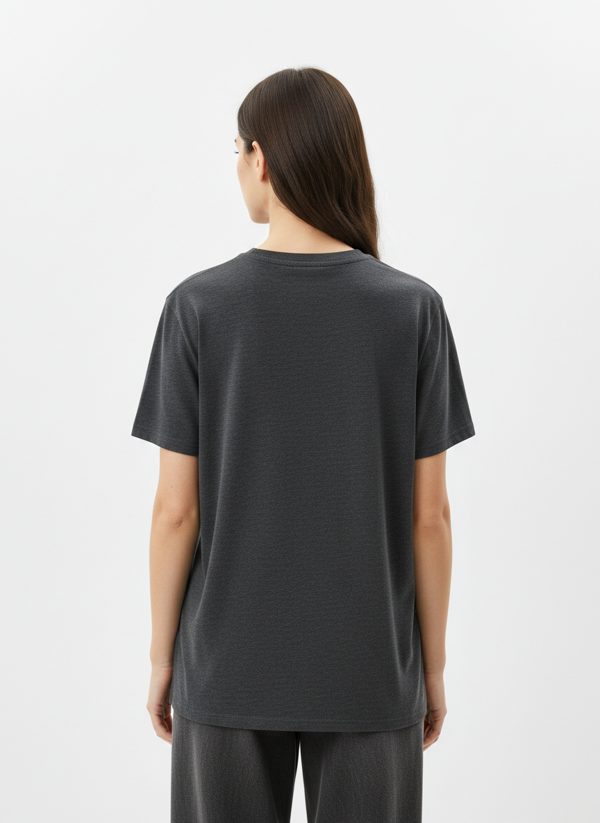 Women's Everyday Essential Crew Neck T-Shirt-Dark Heather Grey