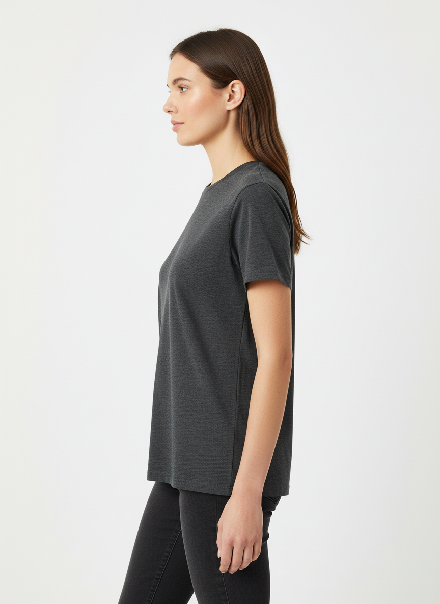 Women's Everyday Essential Crew Neck T-Shirt-Dark Heather Grey