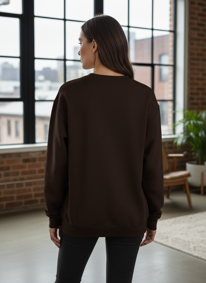 Women’s Classic Crewneck Sweatshirt in Brown