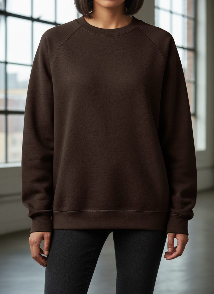 Women’s Classic Crewneck Sweatshirt in Brown