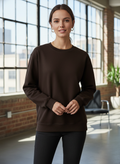 Women’s Classic Crewneck Sweatshirt in Brown