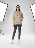 Women's Classic Beige Zipper Hoodie