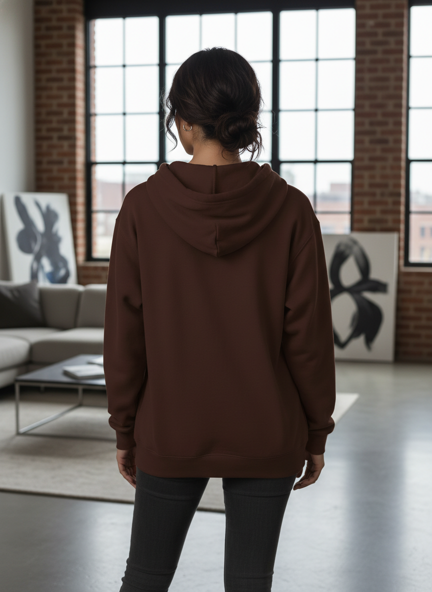 Women's Classic Brown Zipper Hoodie