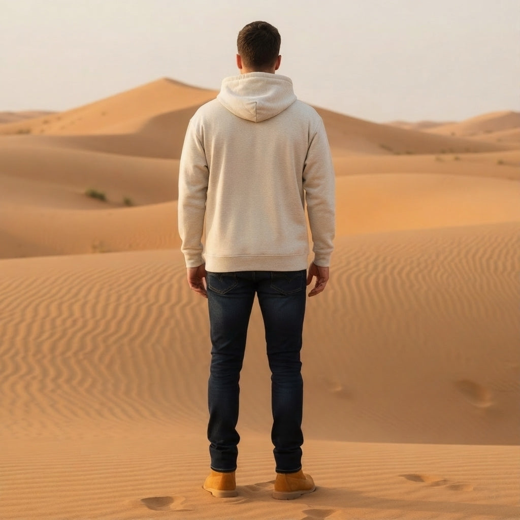 Classic Comfort Pullover Hoodie-Beige