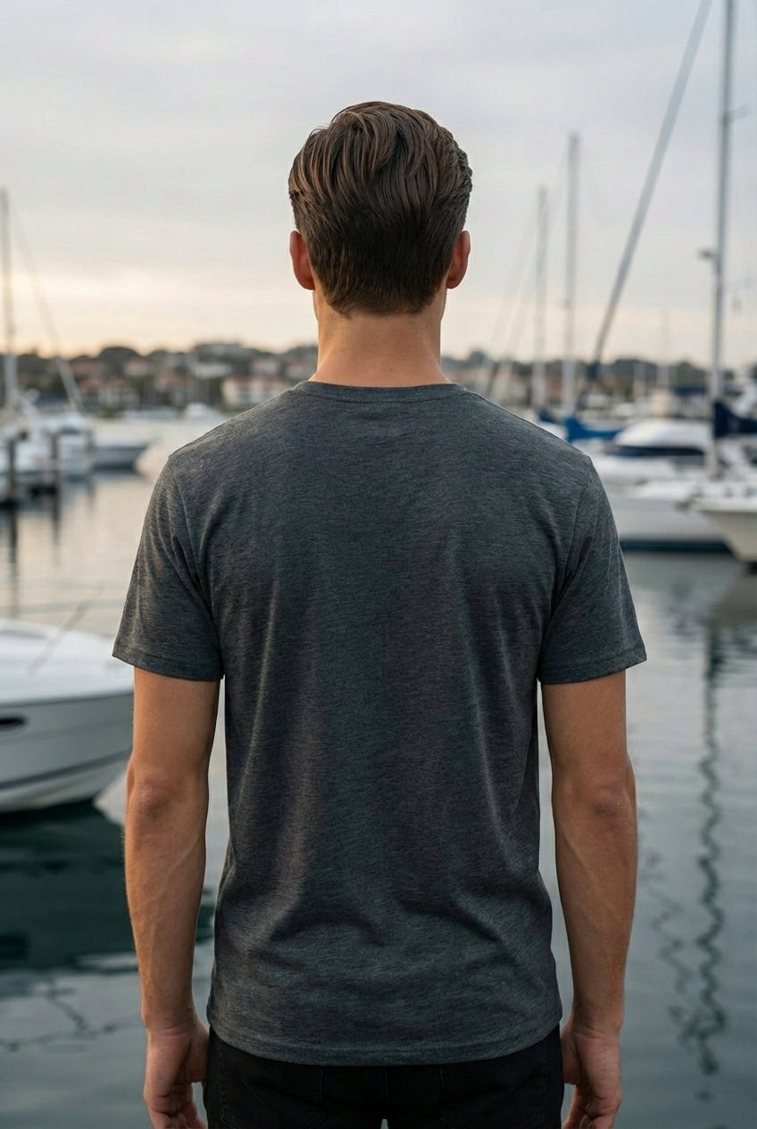 Men's Everyday Essential Crew Neck T-Shirt-Dark Heather Grey