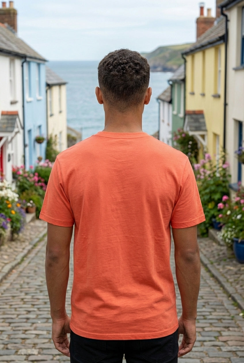 Men's Everyday Essential Crew Neck T-Shirt-Coral