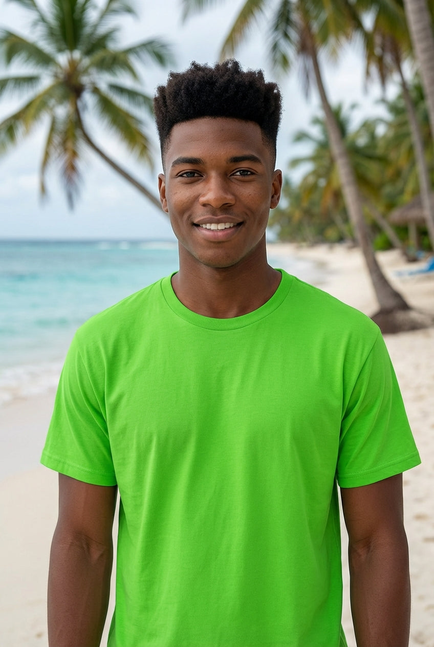 Men's Everyday Essential Crew Neck T-Shirt-Electric Green