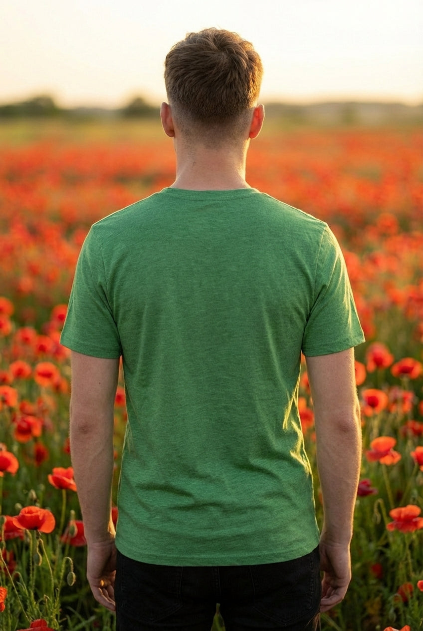 Men's Everyday Essential Crew Neck T-Shirt-Heather Green