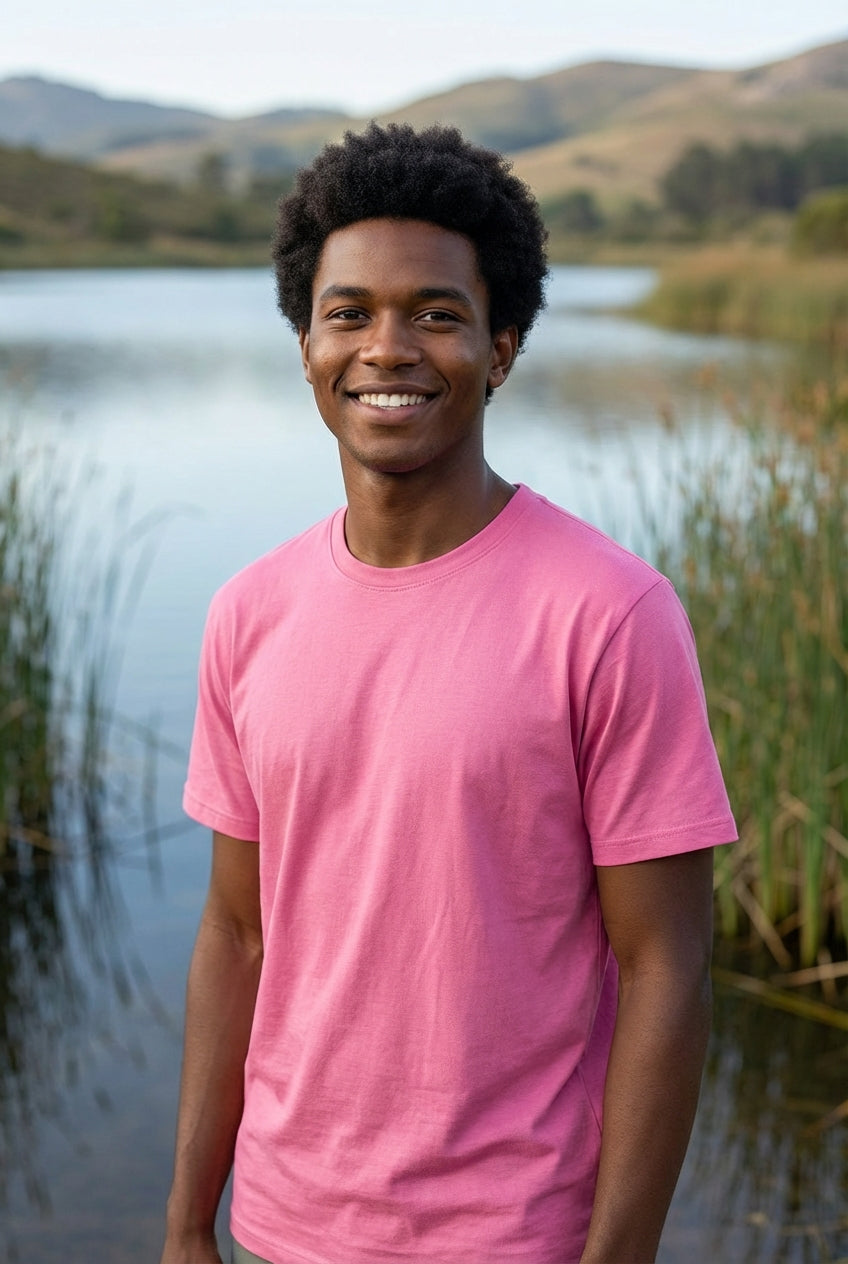 Men's Everyday Essential Crew Neck T-Shirt-Soft Pink