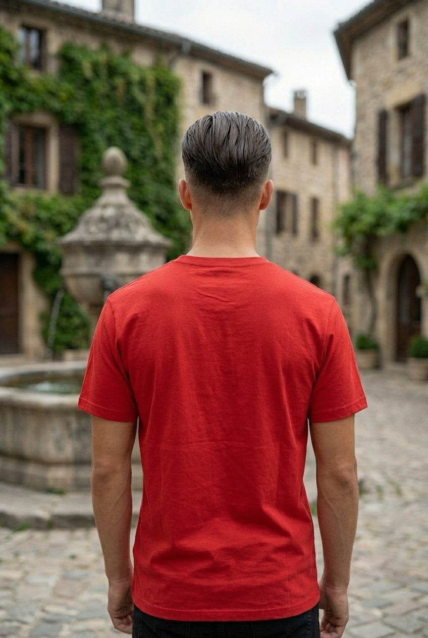 Men's Everyday Essential Crew Neck T-Shirt-Bright Red