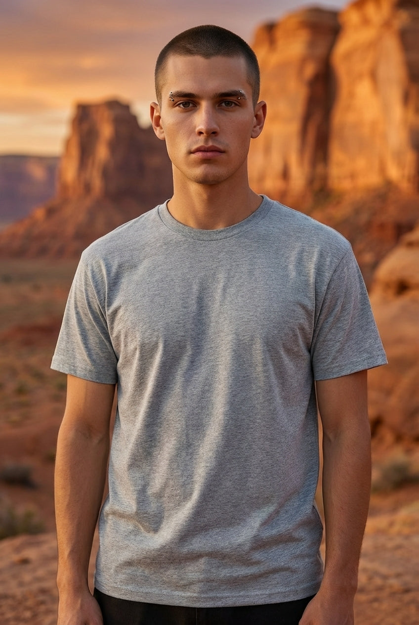 Men's Everyday Essential Crew Neck T-Shirt-Sports Grey