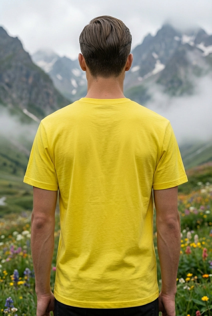 Men's Everyday Essential Crew Neck T-Shirt-Bright Yellow