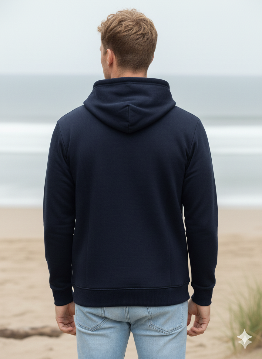 Men's Classic Navy Zipper Hoodie
