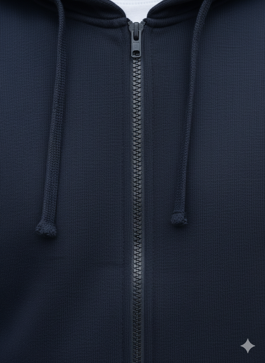 Men's Classic Navy Zipper Hoodie
