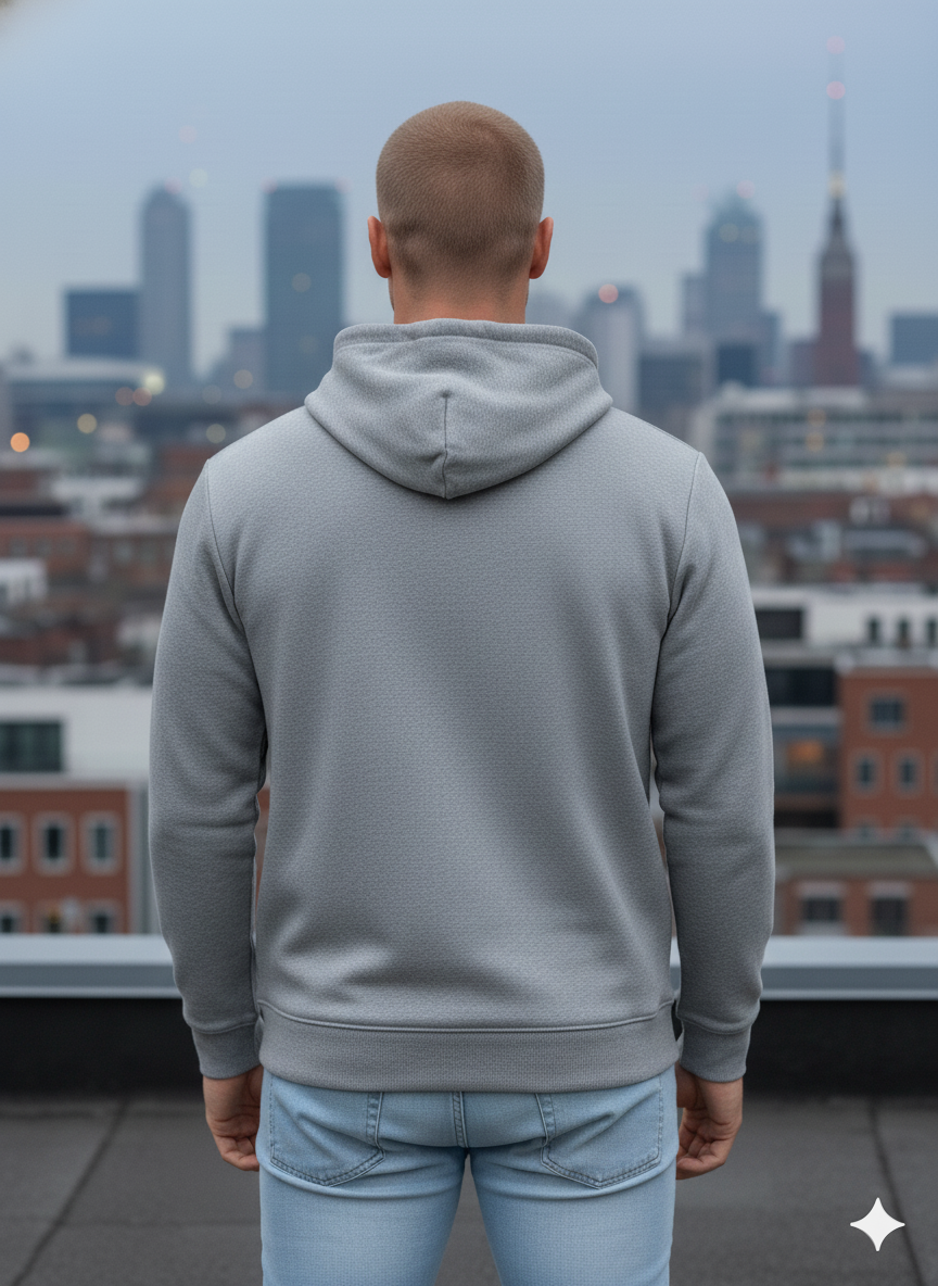 Men's Classic Grey Heather Zipper Hoodie