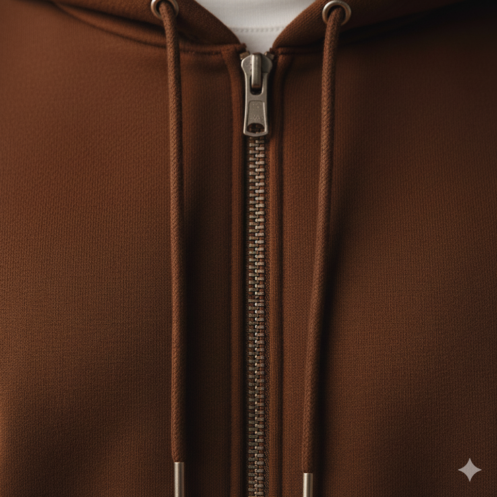 Men's Classic Brown Zipper Hoodie