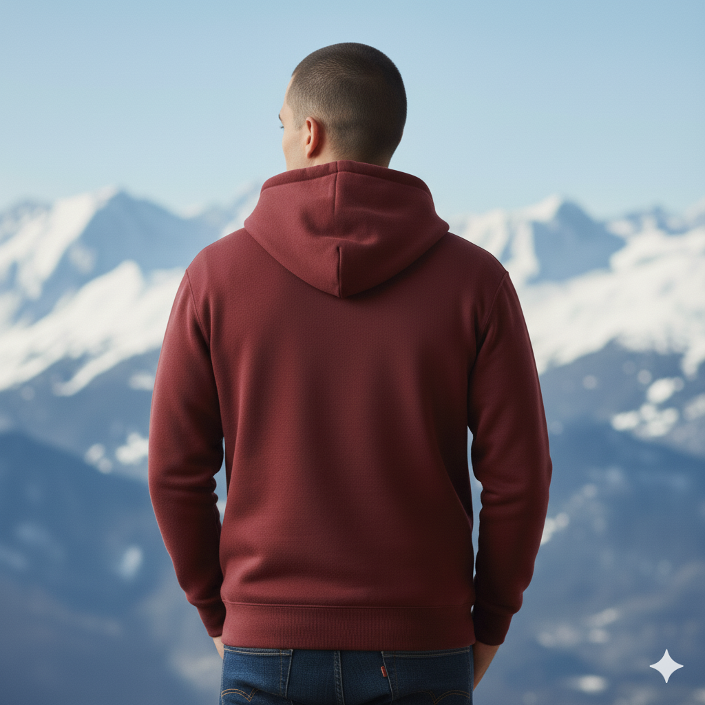 Men's Classic Maroon Zipper Hoodie