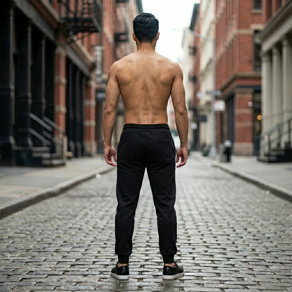 Men’s Premium Cotton-Blend Joggers in Black