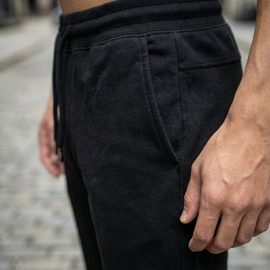 Men’s Premium Cotton-Blend Joggers in Black
