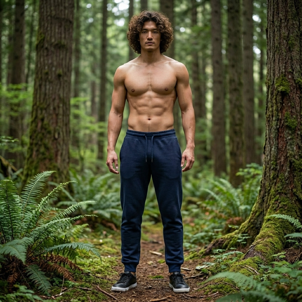 Men’s Premium Cotton-Blend Joggers in Navy