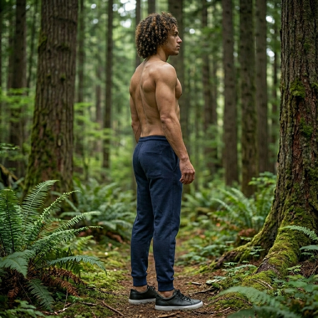 Men’s Premium Cotton-Blend Joggers in Navy