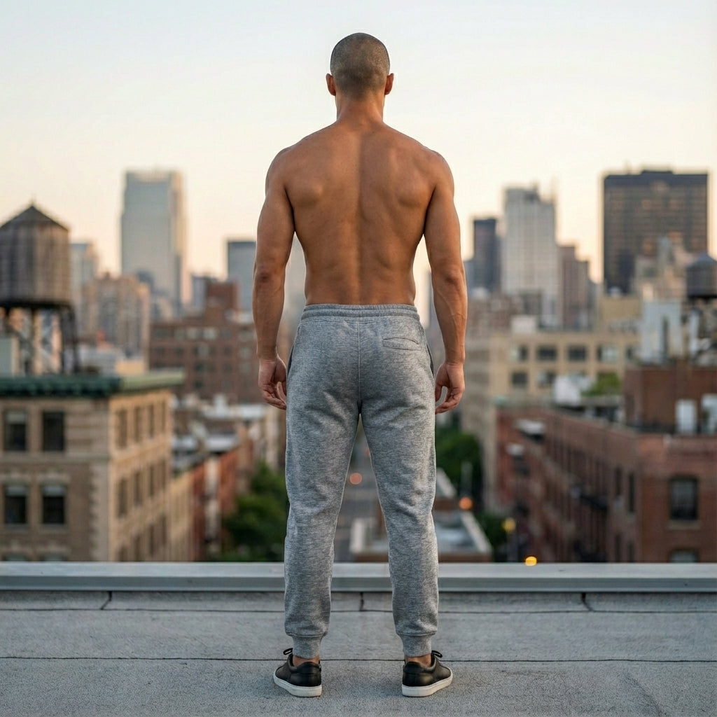 Men’s Premium Cotton-Blend Joggers in Grey