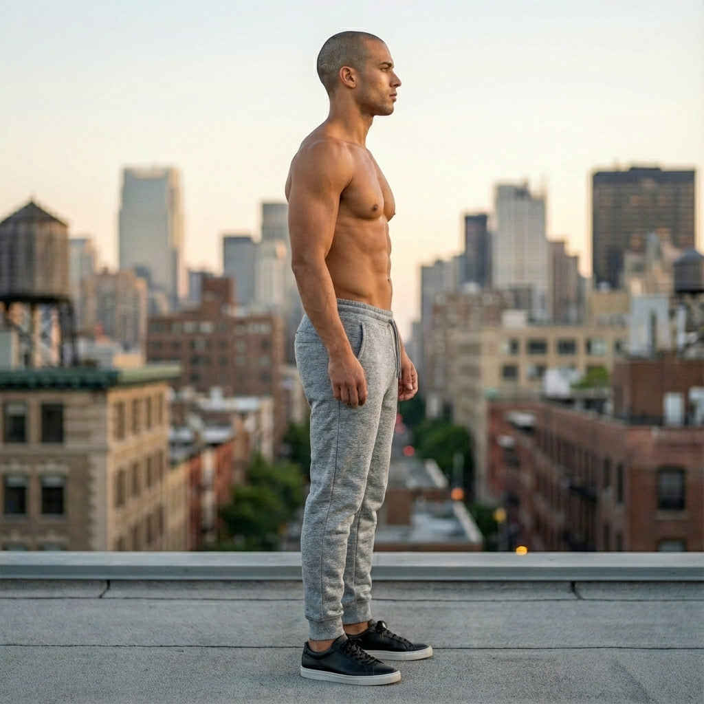 Men’s Premium Cotton-Blend Joggers in Grey