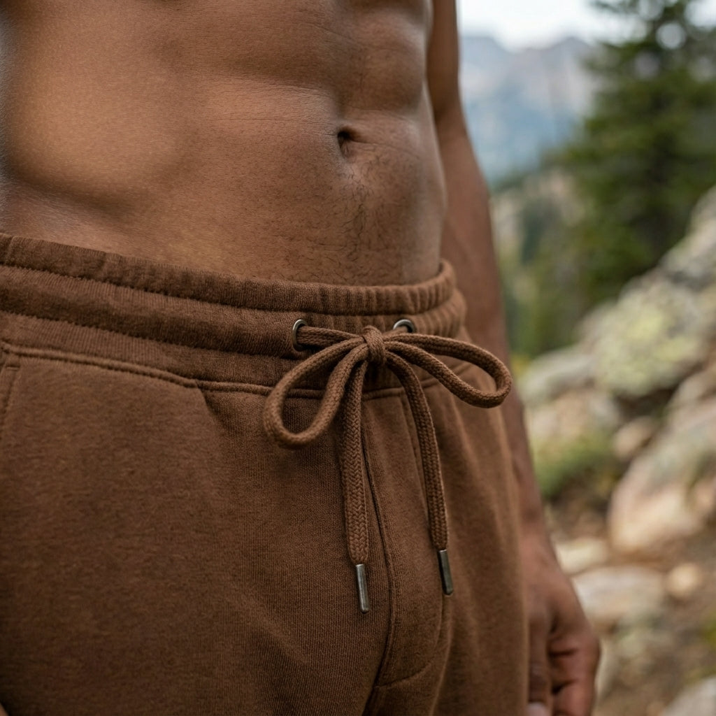 Men’s Premium Cotton-Blend Joggers in Brown