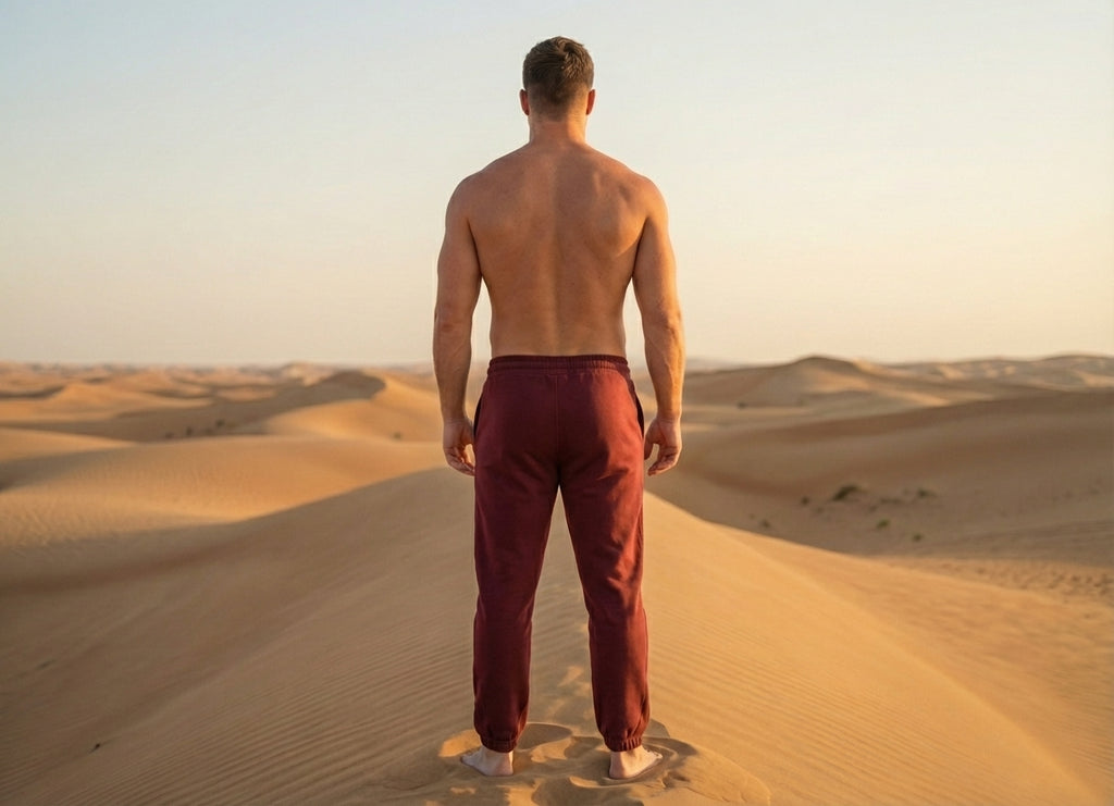 Men’s Premium Cotton-Blend Joggers in Maroon