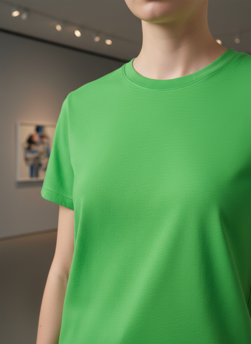 Women's Everyday Essential Crew Neck T-Shirt-Electric Green