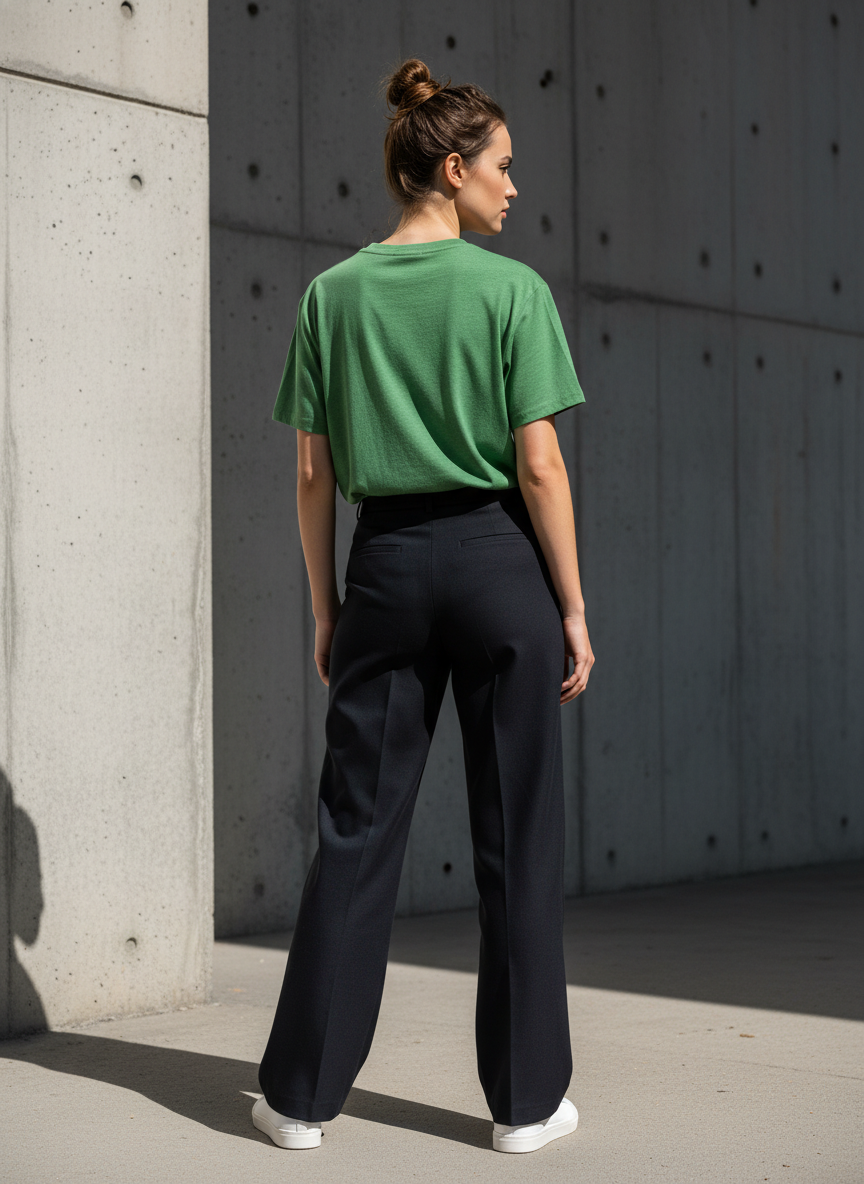 Women's Everyday Essential Crew Neck T-Shirt-Heather Green