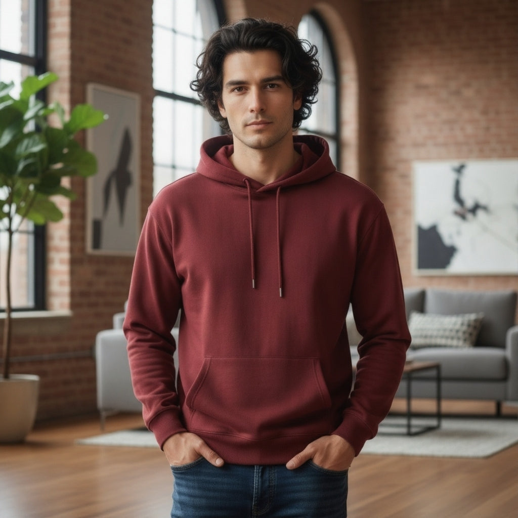 Classic Comfort Pullover Hoodie-Maroon
