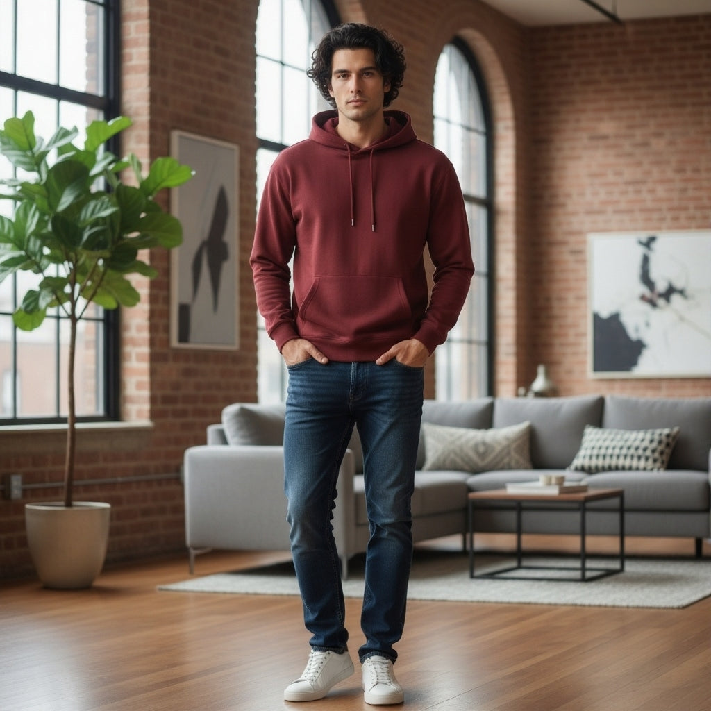 Classic Comfort Pullover Hoodie-Maroon