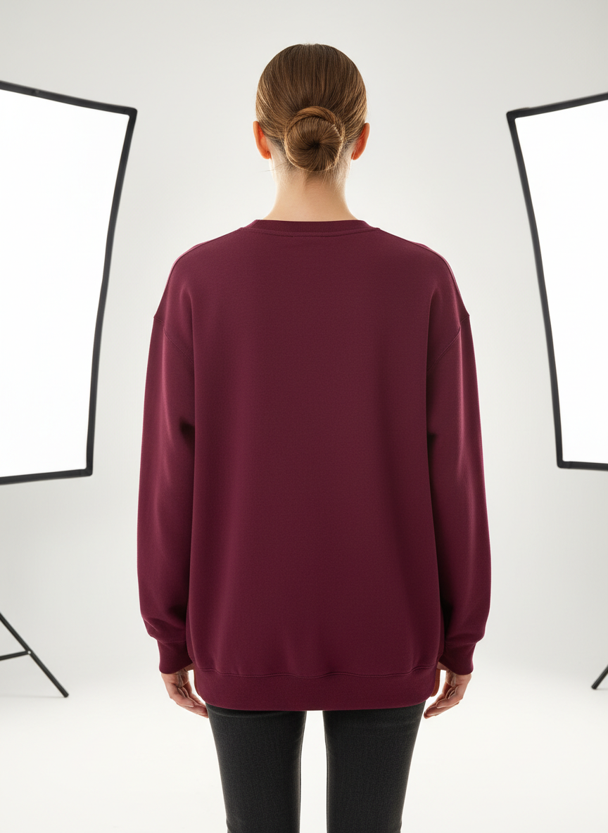 Women’s Classic Crewneck Sweatshirt in Maroon