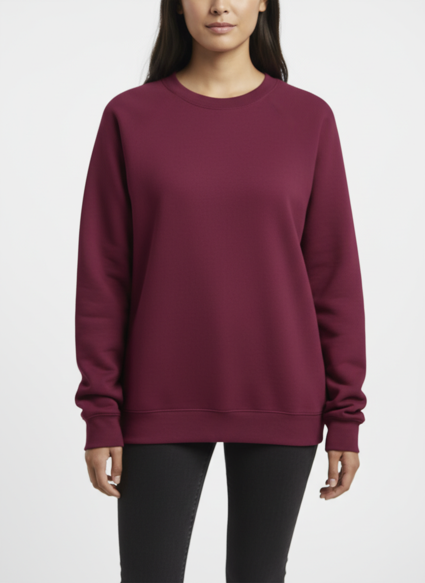 Women’s Classic Crewneck Sweatshirt in Maroon