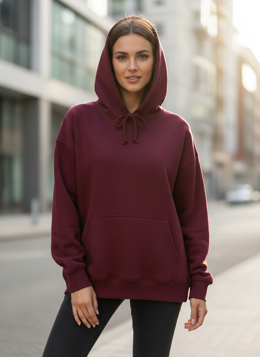 Classic Comfort Pullover Hoodie-Maroon