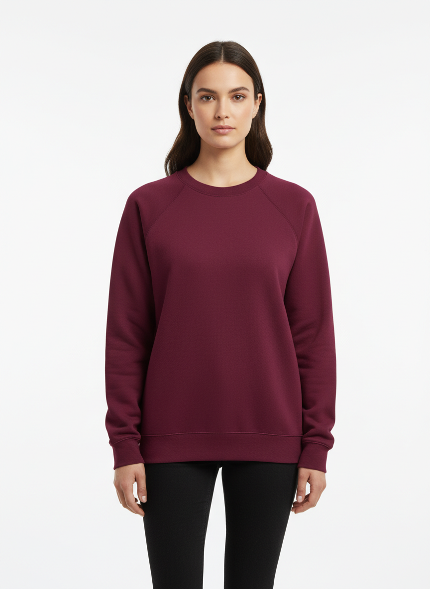 Women’s Classic Crewneck Sweatshirt in Maroon