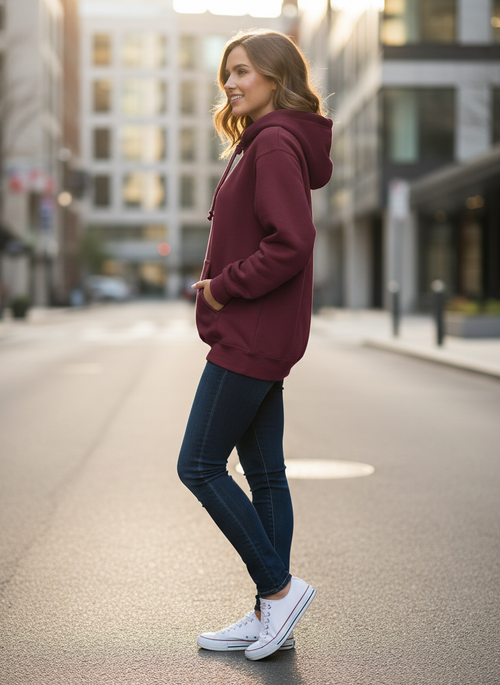 Classic Comfort Pullover Hoodie-Maroon