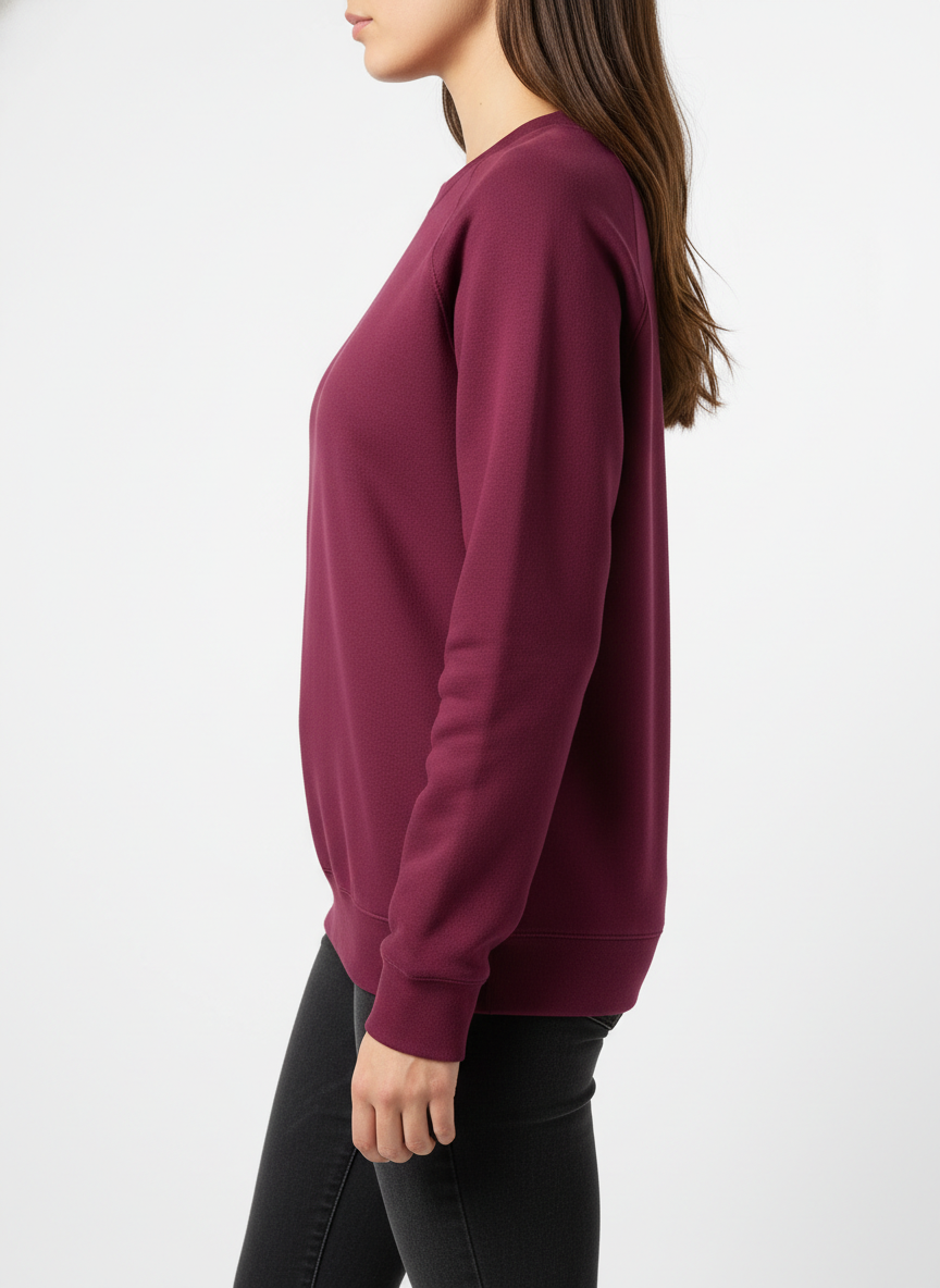 Women’s Classic Crewneck Sweatshirt in Maroon