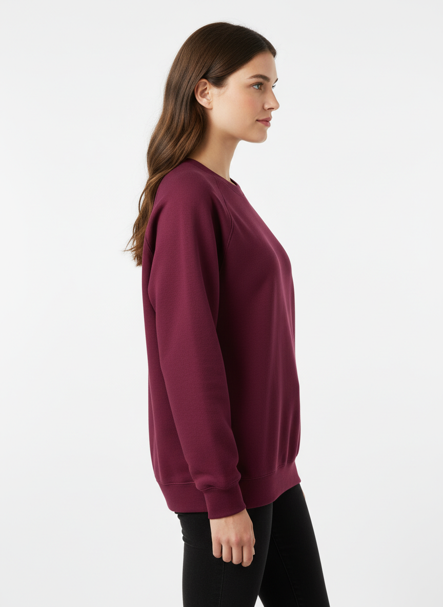 Women’s Classic Crewneck Sweatshirt in Maroon