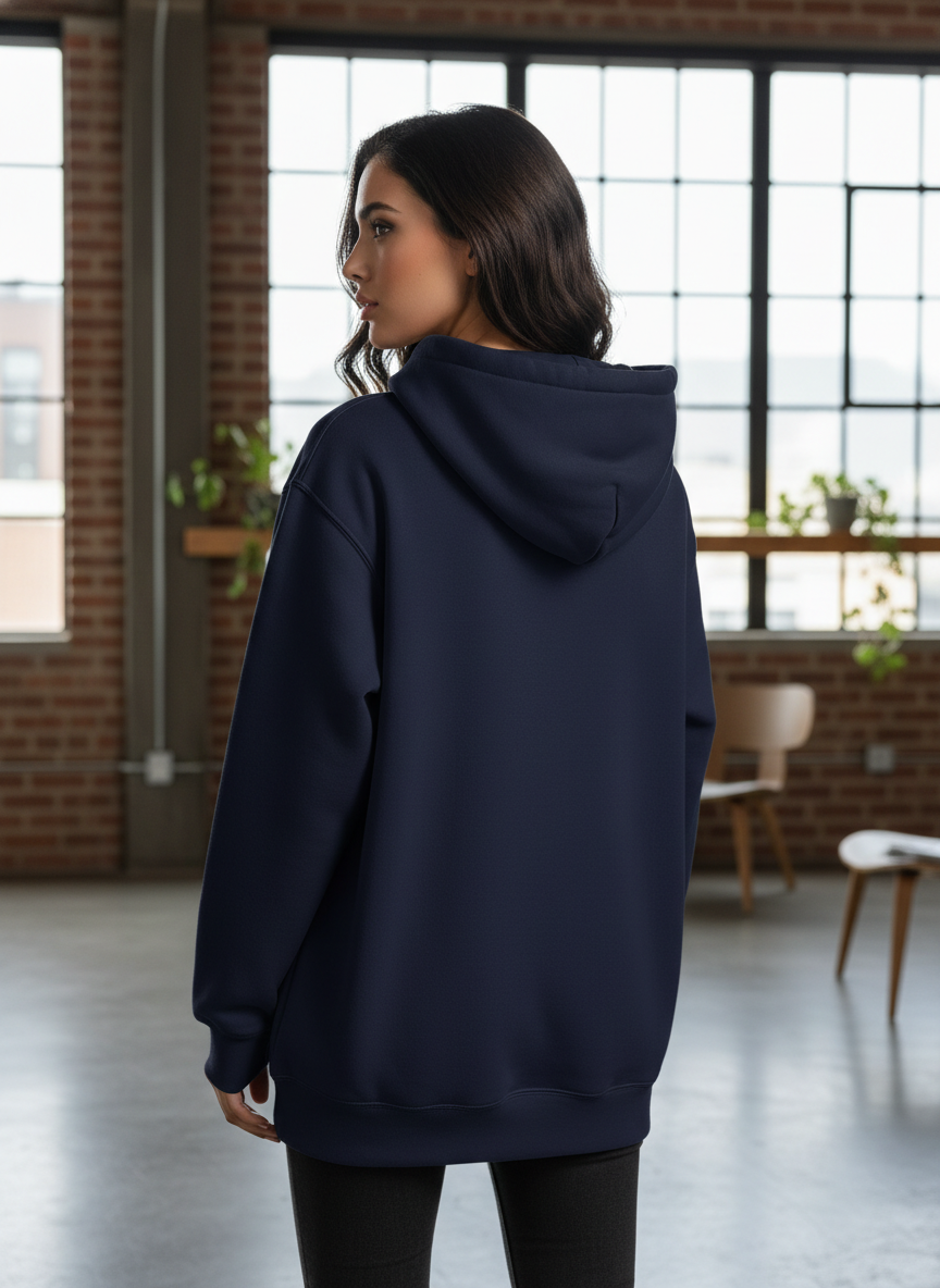 Classic Comfort Pullover Hoodie-Navy