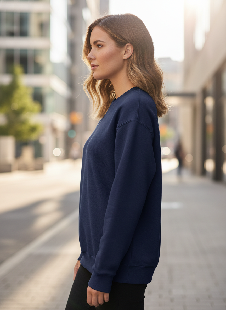 Women’s Classic Crewneck Sweatshirt in Navy
