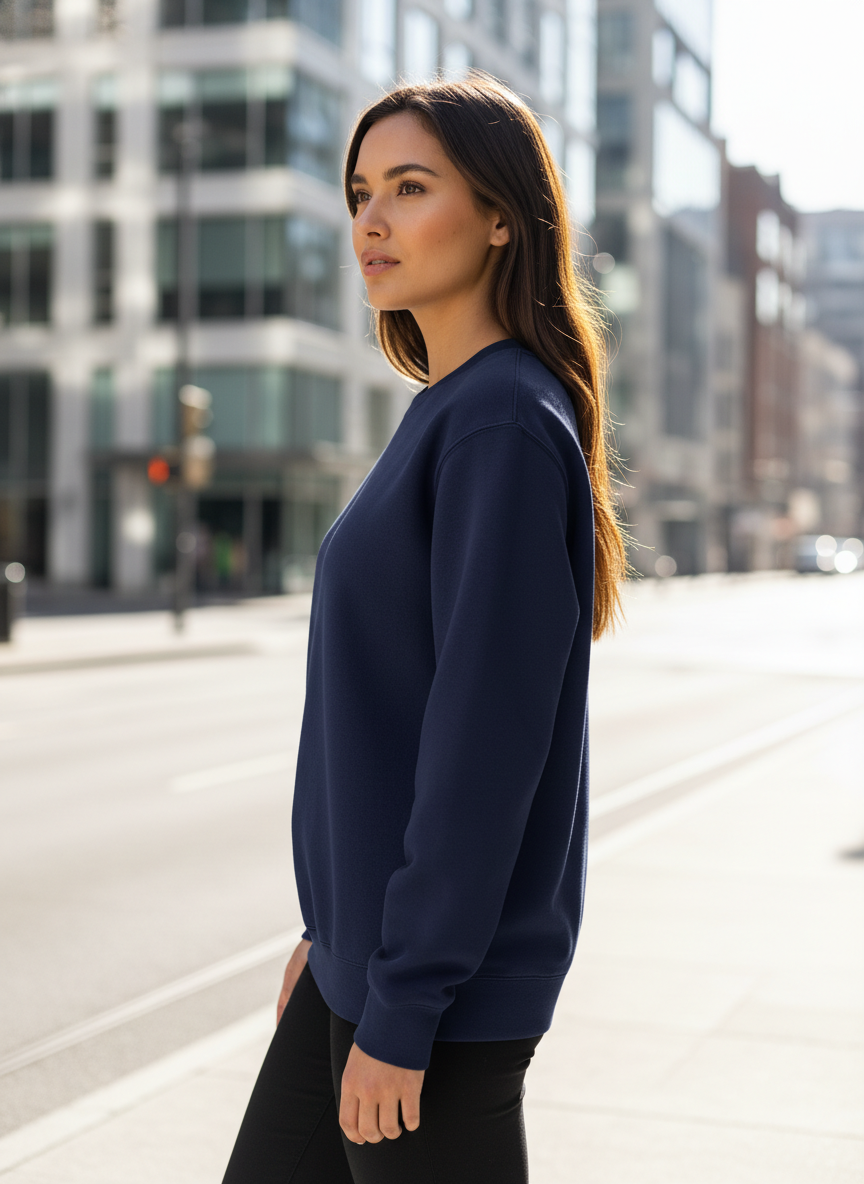 Women’s Classic Crewneck Sweatshirt in Navy