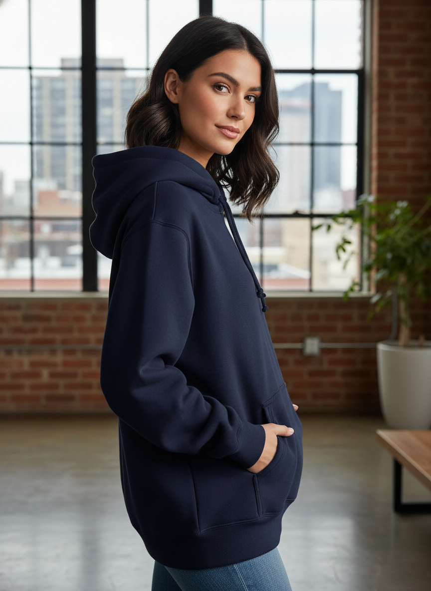Classic Comfort Pullover Hoodie-Navy