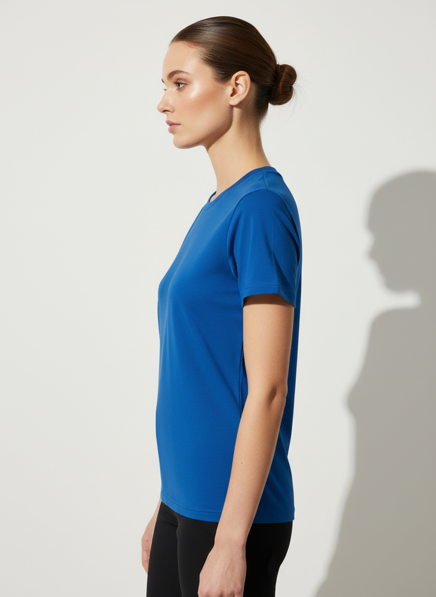 Women's Everyday Essential Crew Neck T-Shirt-Royal Blue